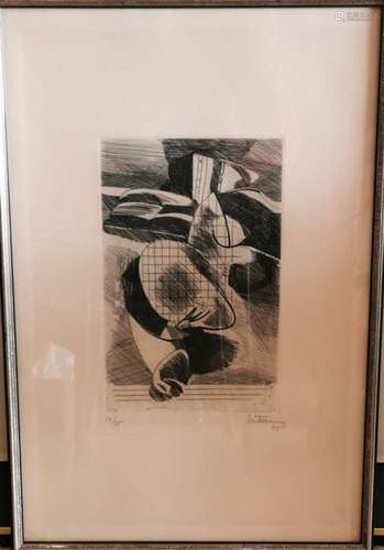 Roger BERTEMES (1927-2006), artiste luxembourgeois, Gravure : Composition, justifiée [...]