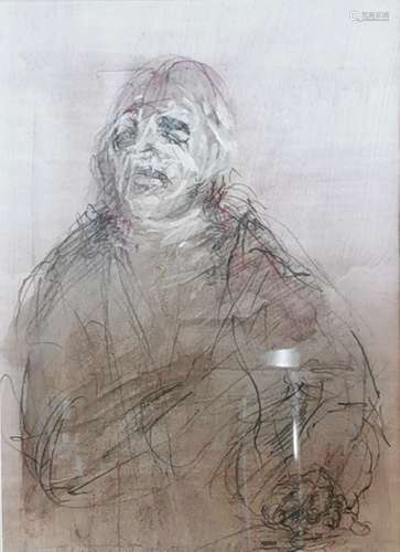 Roland SCHAULS (né en 1953), peintre luxembourgeois, Dessin avec réhauts de [...]