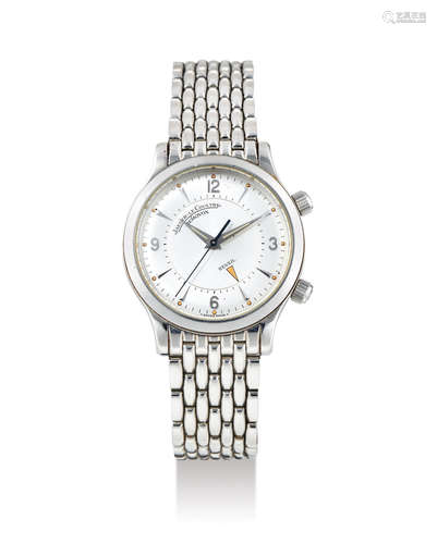 Jaeger-LeCoultre. A Stainless Steel Alarm wristwatch with Bracelet