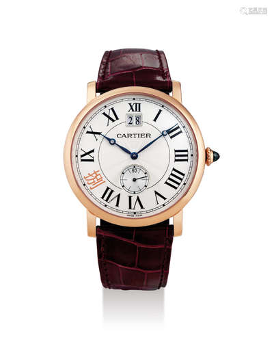 Cartier. A Very Rare Limited Edition Pink Gold Wristwatch with Date