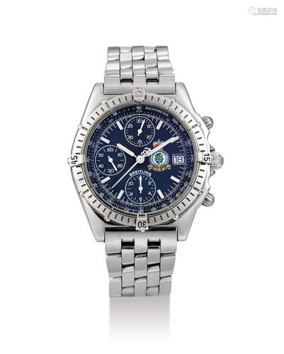 Breitling. A Rare Limited Edition Stainless Steel Chronograph Bracelet Watch with Date, Made for The Royal Hong Kong Air Force