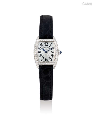 Franck Muller. A Fine Lady's White Gold and Diamond Set Wristwatch