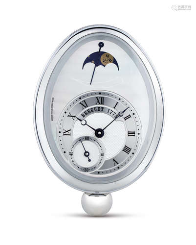 Breguet. A Large and Unusual polished Stainless Steel Wall Display Clock