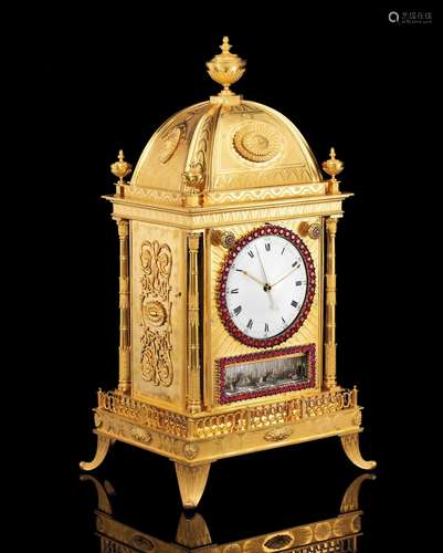 Henry Borrell, London, A Magnificent and Large Chased and Engraved Ormolu Quarter Striking Musical Clock with Automata 'Sailing Ships', Made for the Chinese Market, Circa 1795