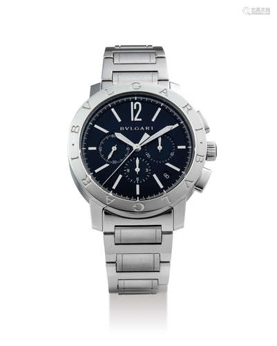 Bvlgari. A Stainless Steel Chronograph Bracelet Watch with Date