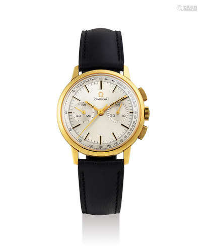 Omega. A Yellow Gold Chronograph Wristwatch