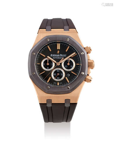 Audemars Piguet. A Limited Edition Pink Gold Chronograph Wristwatch with Date