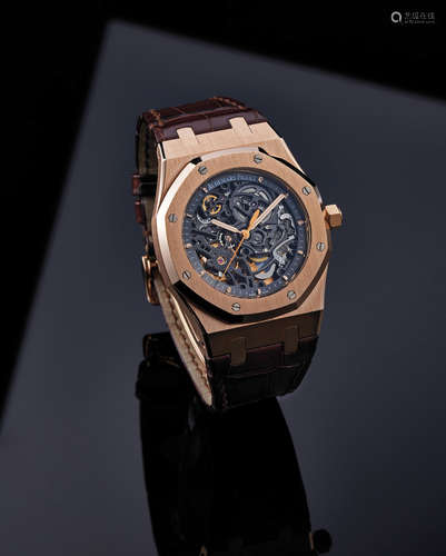 Audemars Piguet. A Fine Pink Gold Skeletonised Wristwatch