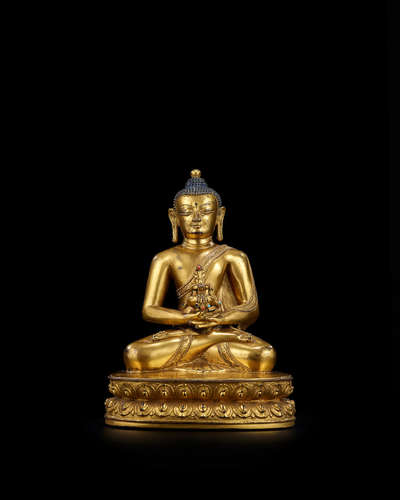 Tibet, 16th century A fine gilt copper-alloy figure of Amitabha Buddha