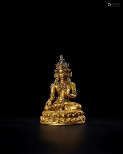 Tibet, 16th/17th century A gilt-bronze figure of Tara