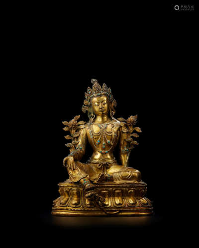 17th/18th century A very fine gilt-bronze figure of Khasarpana Lokeshvara