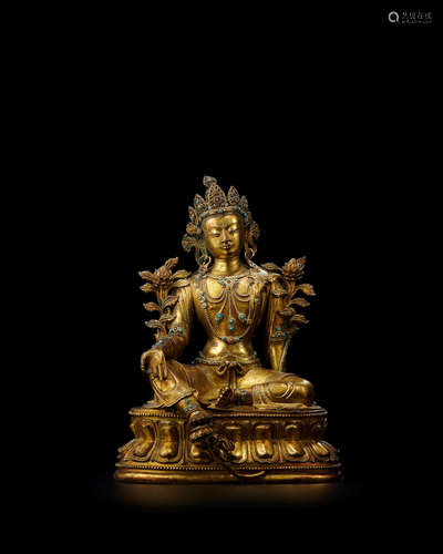 17th/18th century A very fine gilt-bronze figure of Khasarpana Lokeshvara