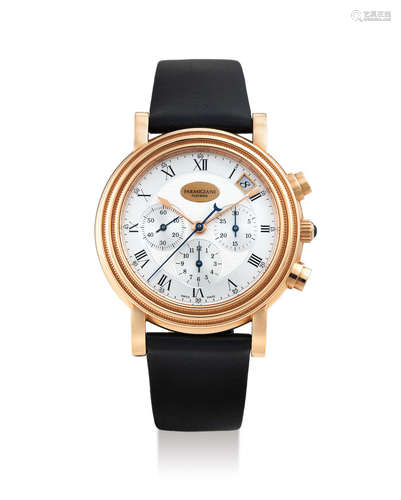 Parmigiani Fleurier. A Pink Gold Chronograph Wristwatch with Date