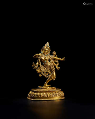Tibet, 18th century A gilt copper-alloy figure of Kurukulla