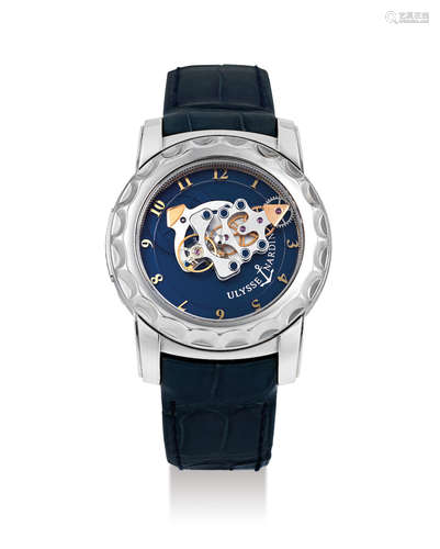 Ulysse Nardin. A Fine White Gold Carrousel Tourbillon Wristwatch with Dual Direct Escapement