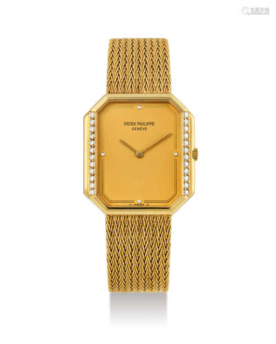 Patek Philippe. A Yellow Gold and Diamond-Set Bracelet Watch