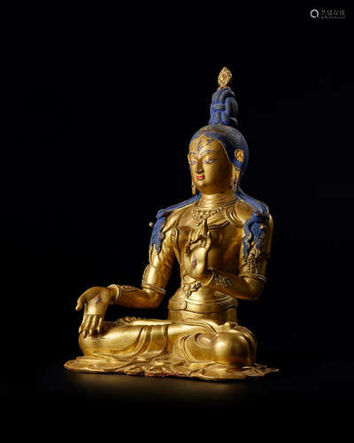 Beijing or Inner Mongolia, 17th century A rare gilt-bronze figure of White Tara