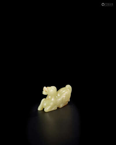 Ming/Qing Dynasty A rare yellow jade 'Heavenly' horse, tianma