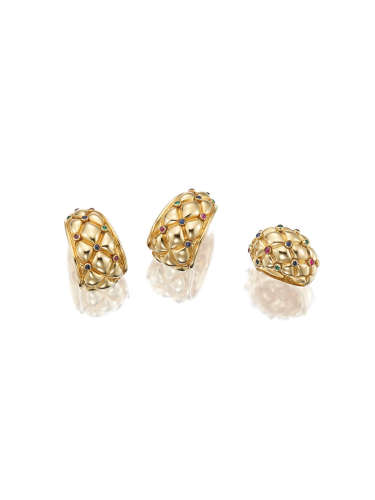 (2) A Gem-Set Ring and Earring Suite, by Chaumet