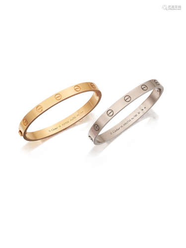 (2) A Pair of 'Love' Bangles, by Cartier