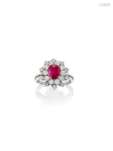 A Ruby and Diamond Ring