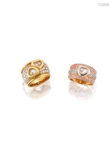 (2) Two 'Happy Diamonds' Rings, by Chopard