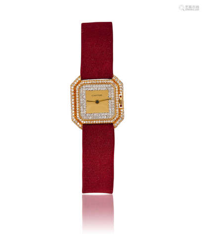 A Lady's Diamond Mechanical Wristwatch, by Cartier