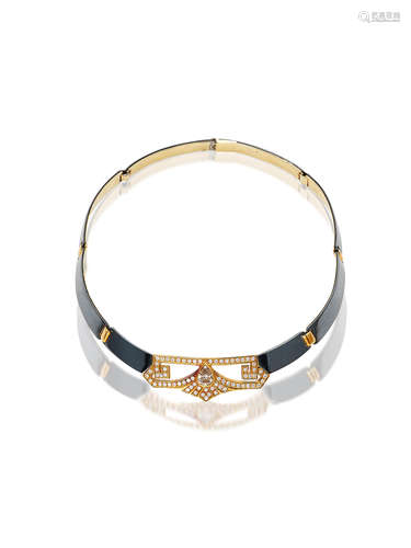 A Coloured Diamond and Diamond Choker