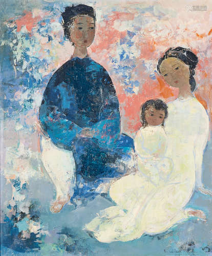 Vu Cao Dam(Vietnamese-French, 1908-2000)武高談 Small Family (La Petite Famille)