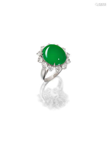 A Jadeite and Diamond Ring