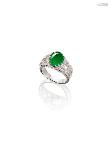 A Jadeite and Diamond Ring