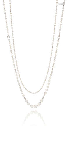 A Natural Pearl and Diamond Longchain