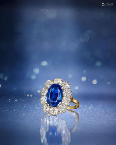 A Fine Sapphire and Diamond Ring, Circa 1890