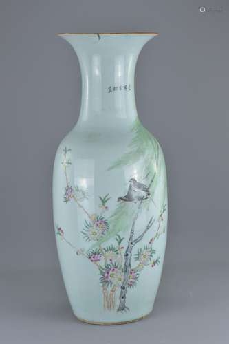 Chinese Porcelain Republic Period Famille Rose Vase, 58cms high