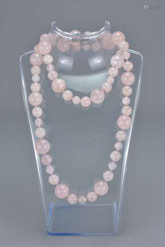 String of Rose Quartz Beads, 70cms long