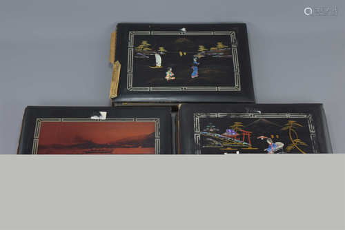 Three Lacquered Photograph Albums documenting the voyages of H.M.S. Eagle and H.M.S. Birmingham trav