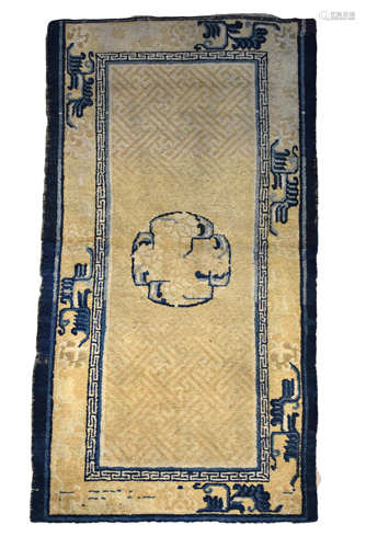 A late 19th century Tibetan meditation rug