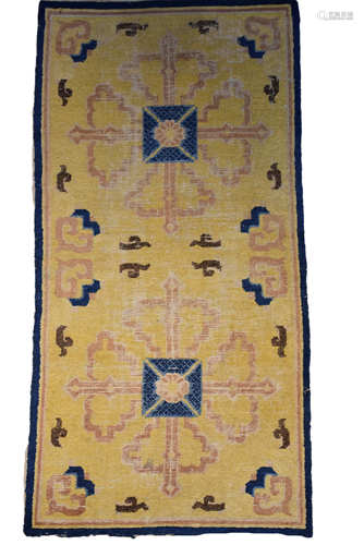 A late 19th century Tibetan prayer rug