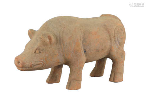 A large Chinese Sichuan Red Pottery Pig / Boar