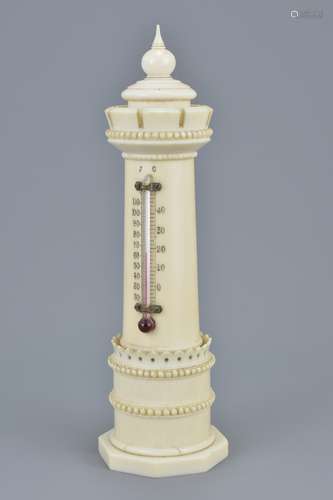 19th century Anglo Indian Ivory Thermometer column, 19cms high