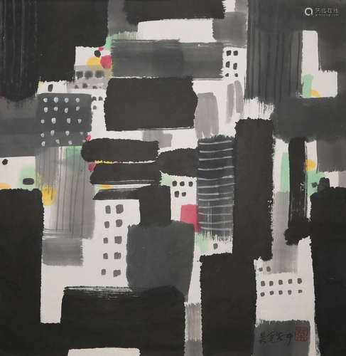 WU GUANZHONG - 吴冠中 1919 - 2010 COLOUR AND INK ON PAPER