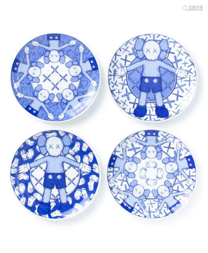 KAWS  HOLIDAY TAIPEI CERAMIC PLATES  (SET OF FOUR) 2019