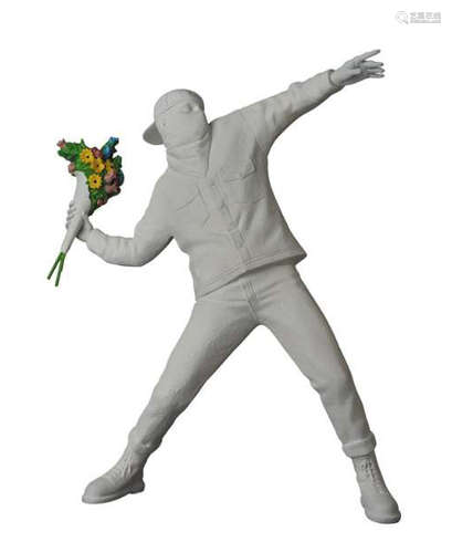 BANKSY  FLOWER BOMBER (GESSO VER) (WHITE) 2019  Polystone