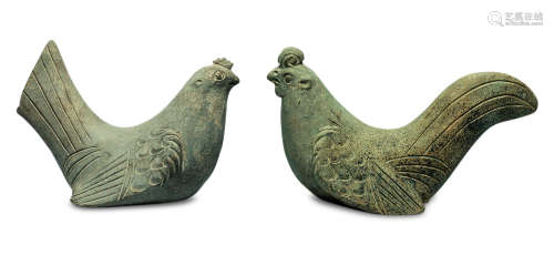 COCK AND HEN - CHINA, EASTERN HAN DYNASTY (25-220)