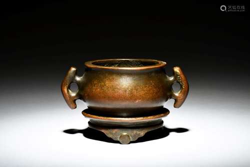 BRONZE CAST CENSER WITH STAND