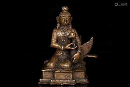 BRONZE CAST BODHISATTVA SEATED FIGURE