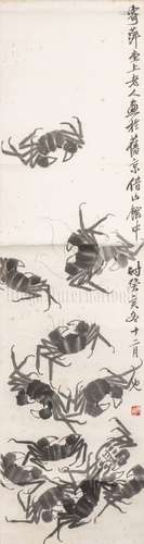 QI BAISHI: INK ON PAPER PAINTING 'CRABS'