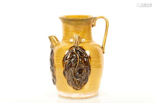 BROWN GLAZED 'GRAPES' EWER