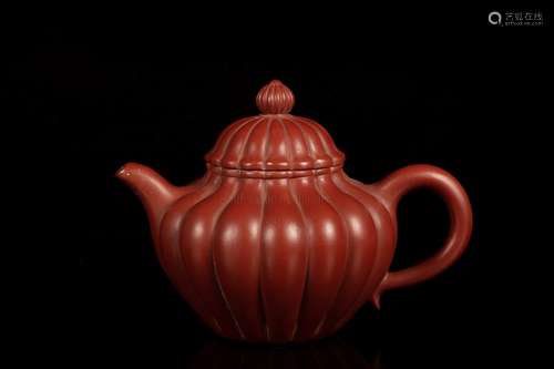 YIXING ZISHA CHRYSANTHEMUM FLOWER TEAPOT