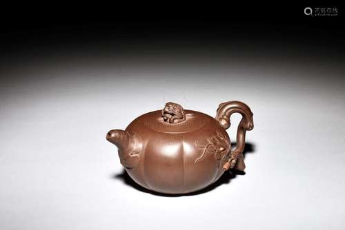 YIXING ZISHA CLAY 'PUMPKIN' TEAPOT